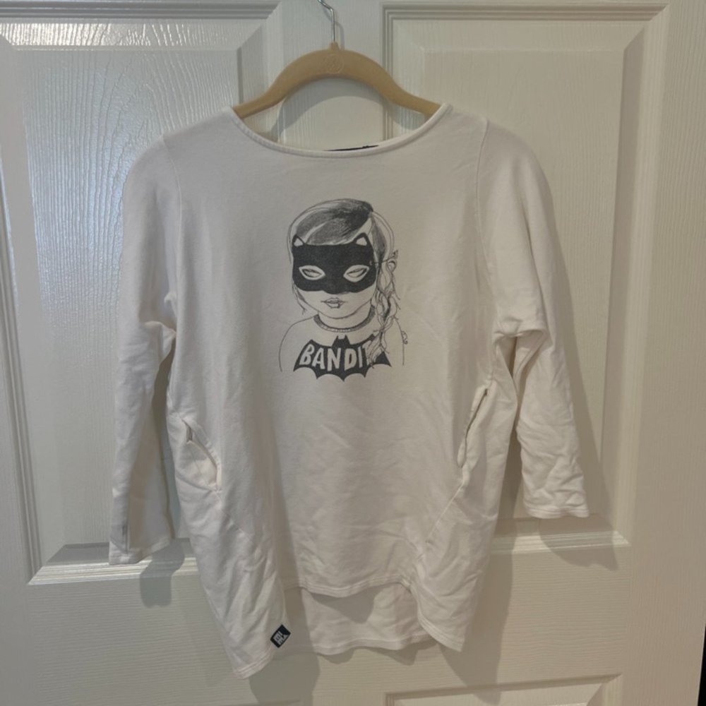 MINI & MAXIMUS CREAM JERSEY BANDIT GIRL DRESS (Kids Size 8)